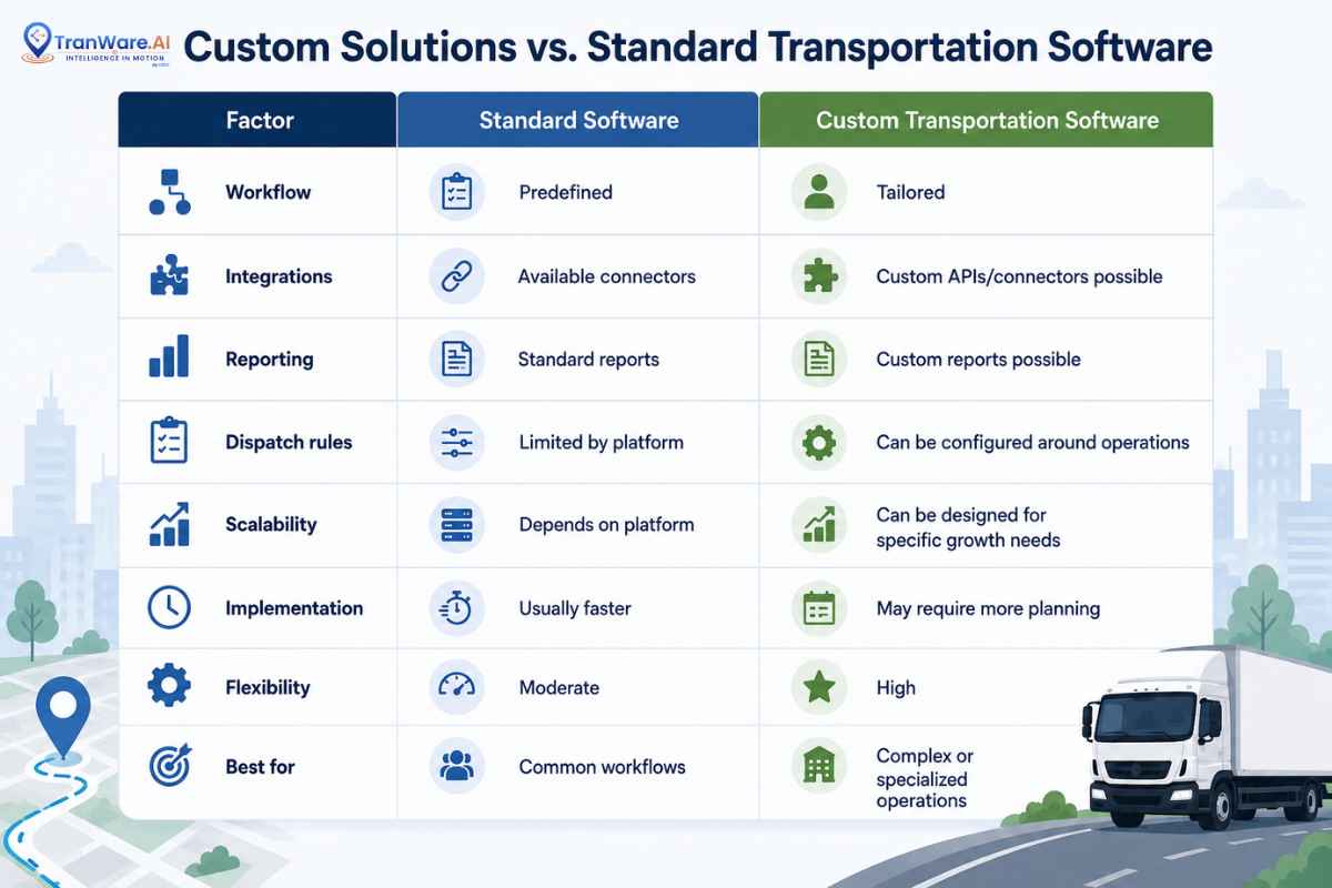 Custom Solutions vs. Standard Transportation Software