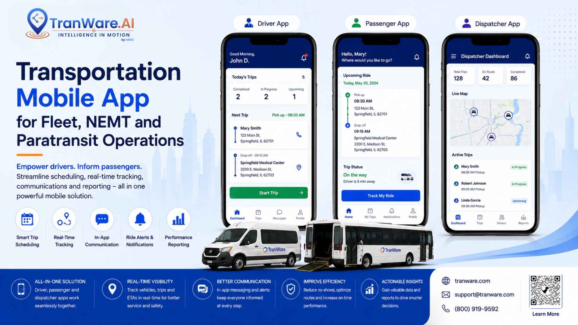 Transportation Mobile App for Fleet NEMT and Paratransit Operations
