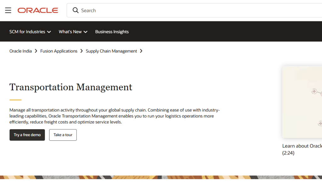 Oracle Transportation Management — Best for Global Enterprise Transportation